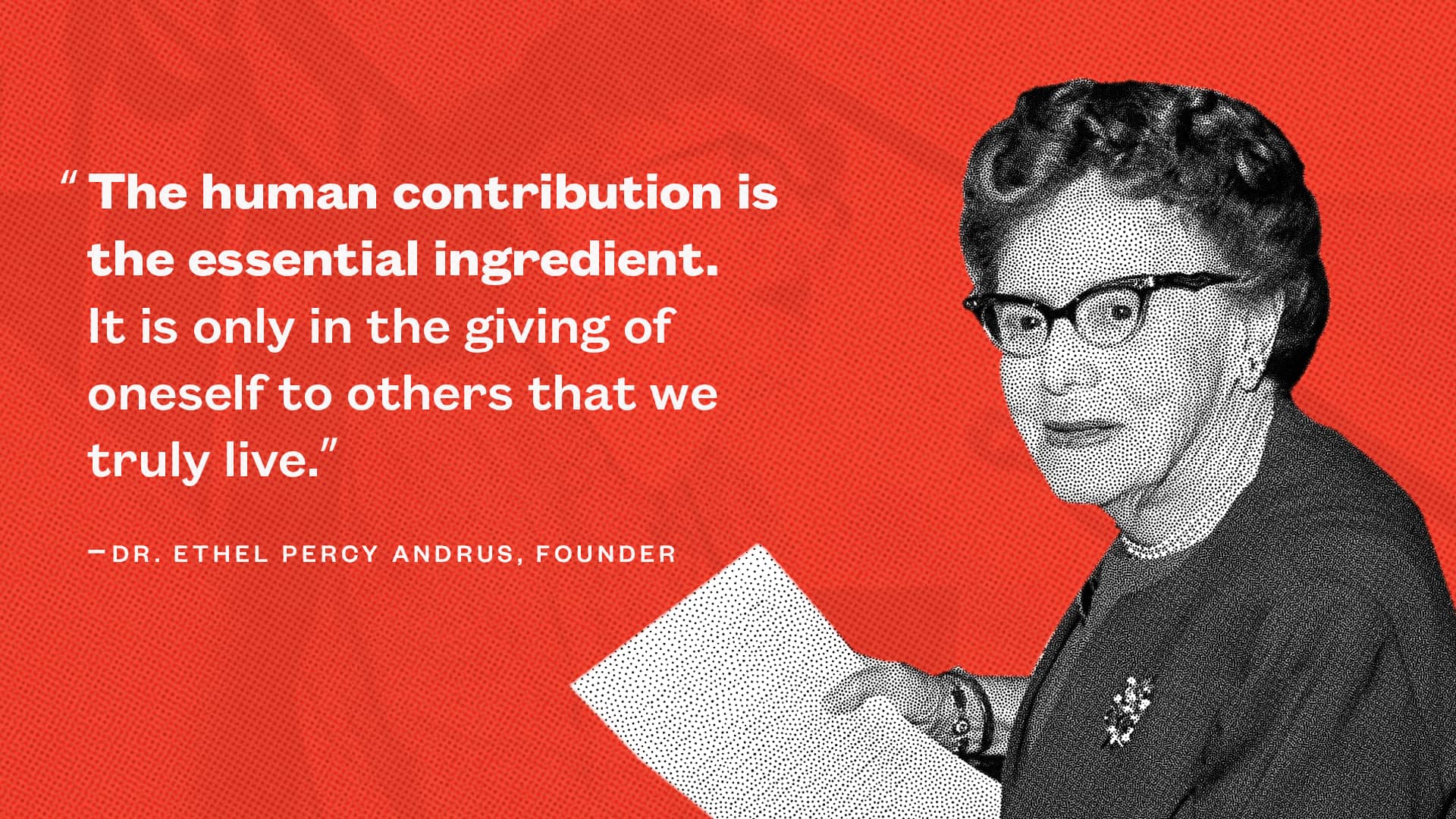 Ethel · pull-quote portrait composite