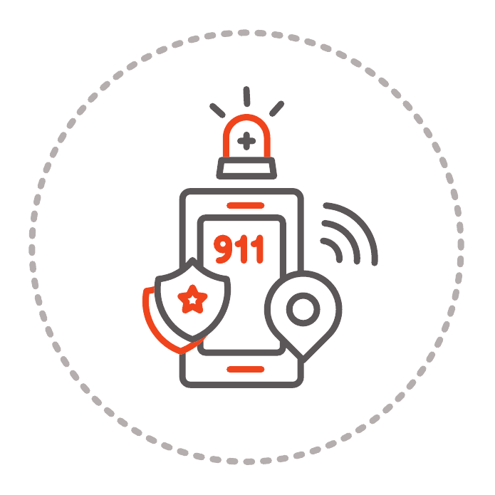 911 emergency safety composite icon