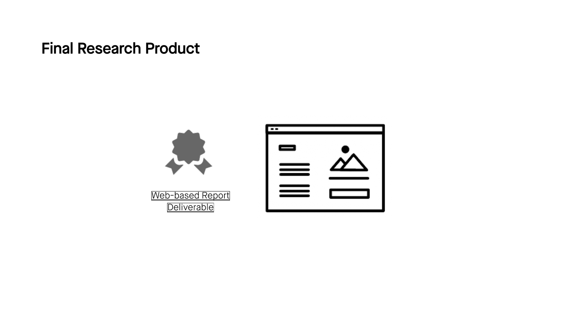 Final Research Product · web-based report deliverable