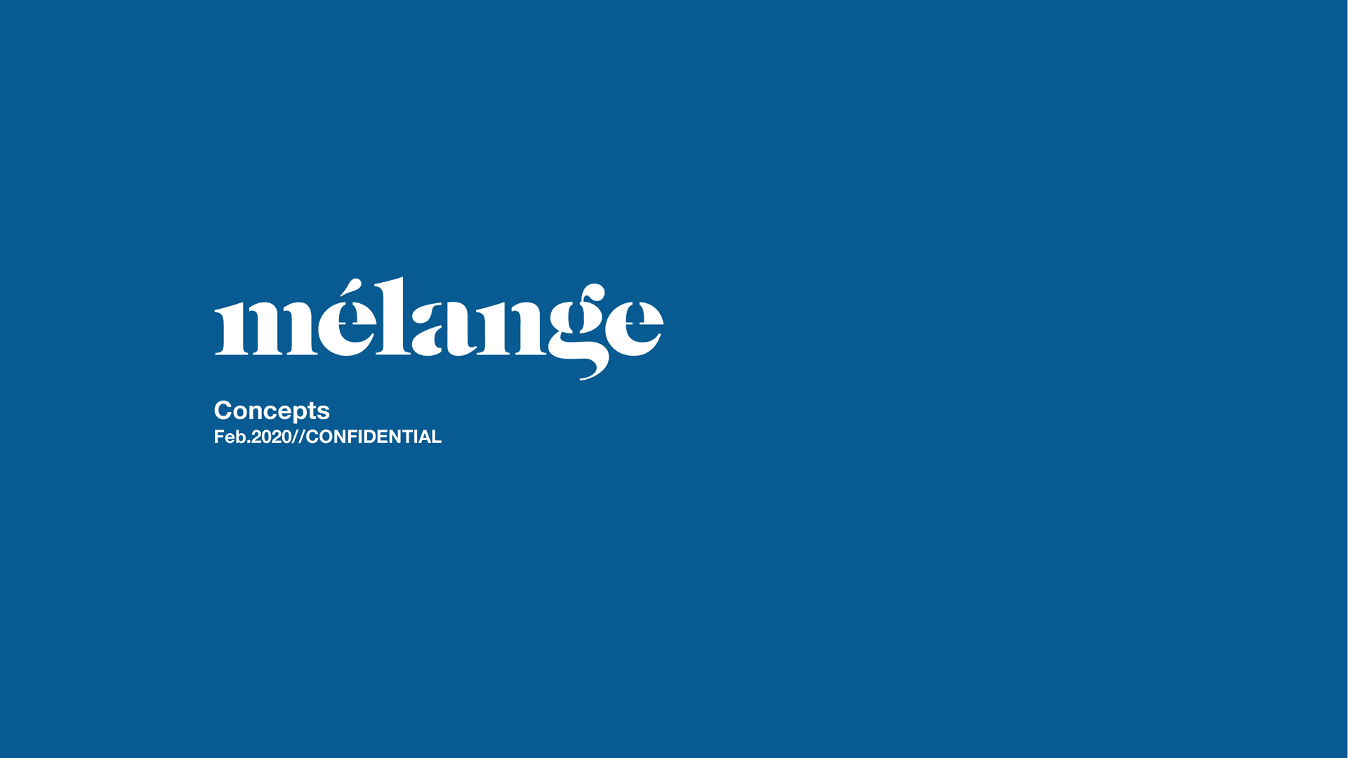 Mélange wordmark · February 2020 concepts cover