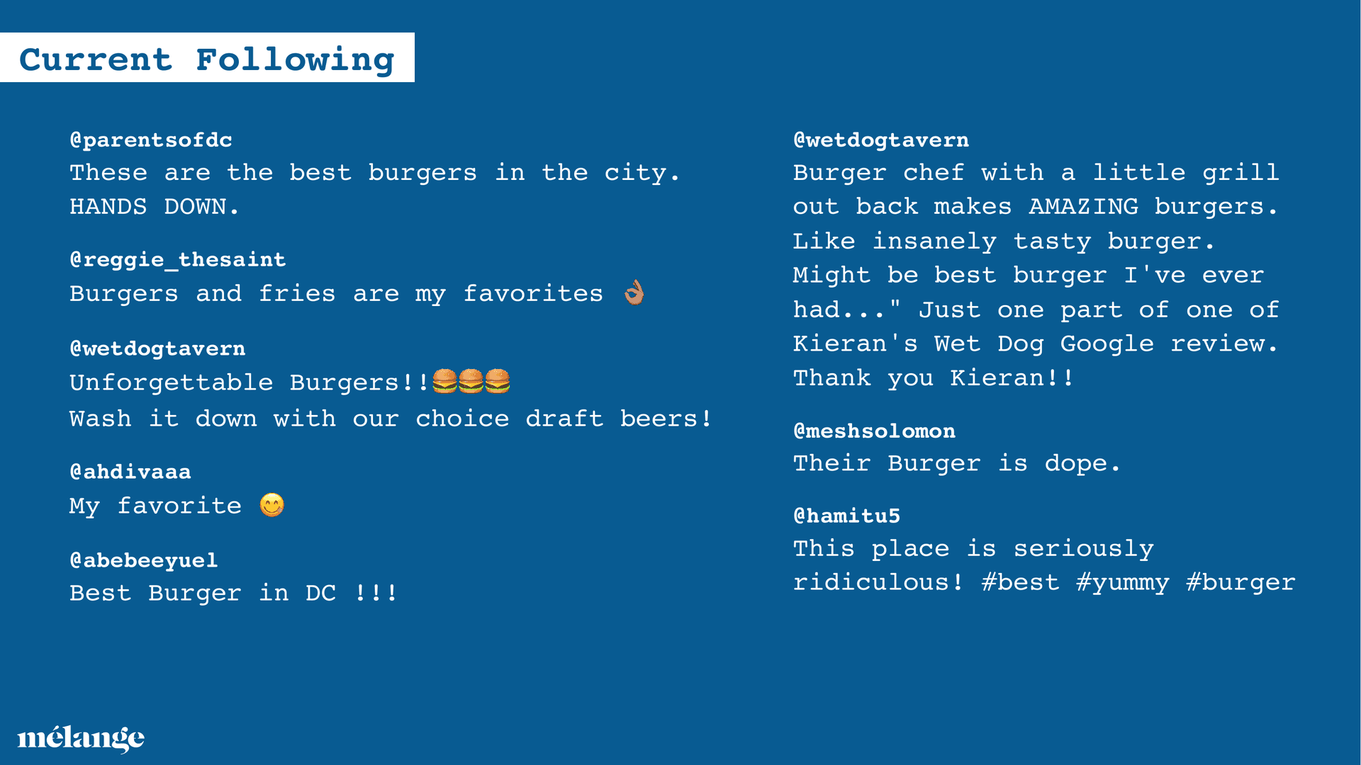 Current Following · DC community spread