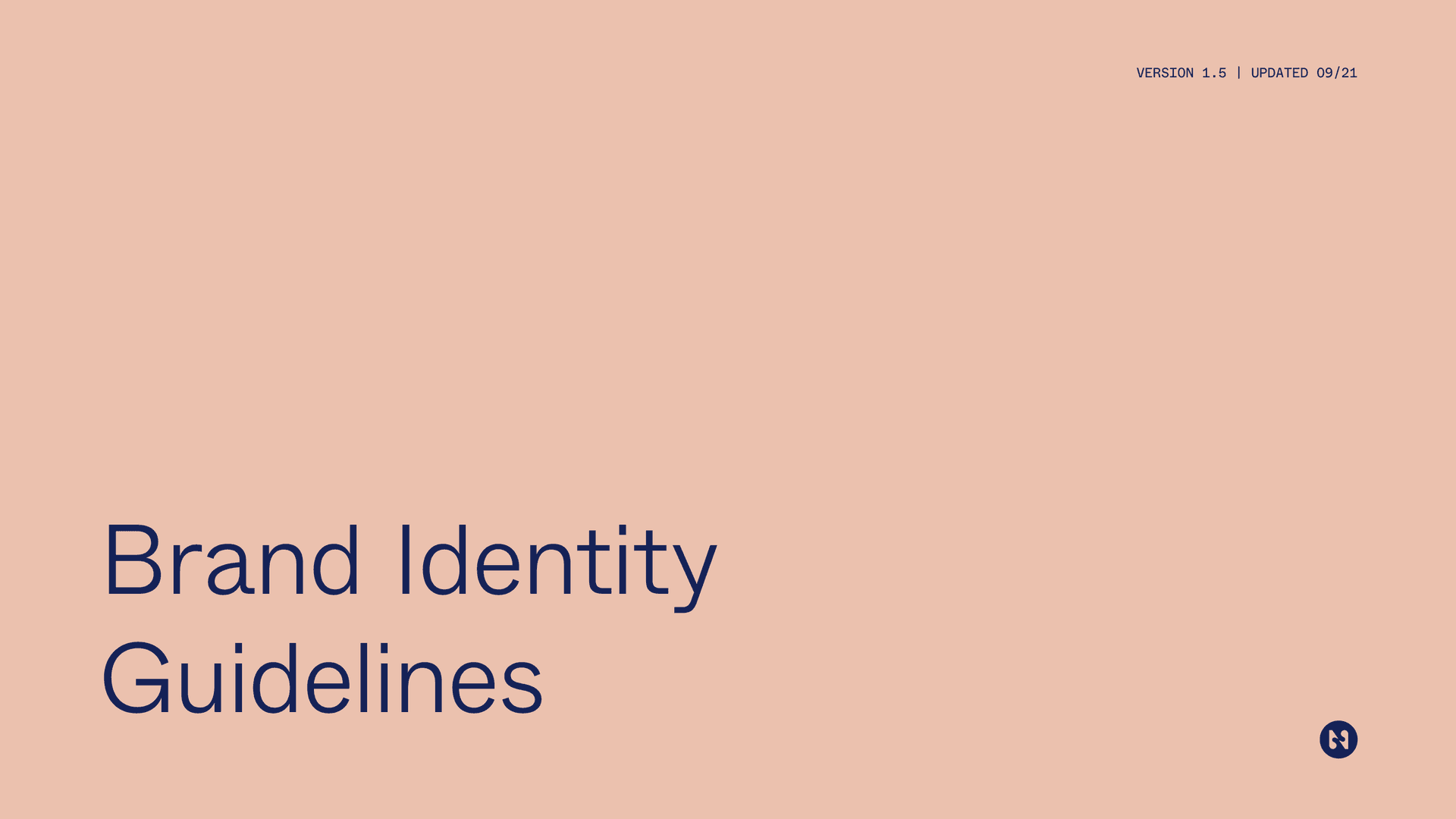 Brand Identity Guidelines · cover · v1.5 September 2021