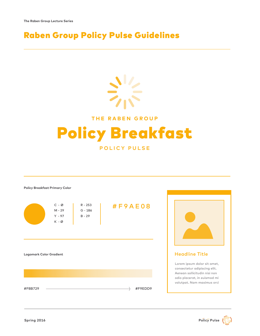 Policy Breakfast spec spread · yellow