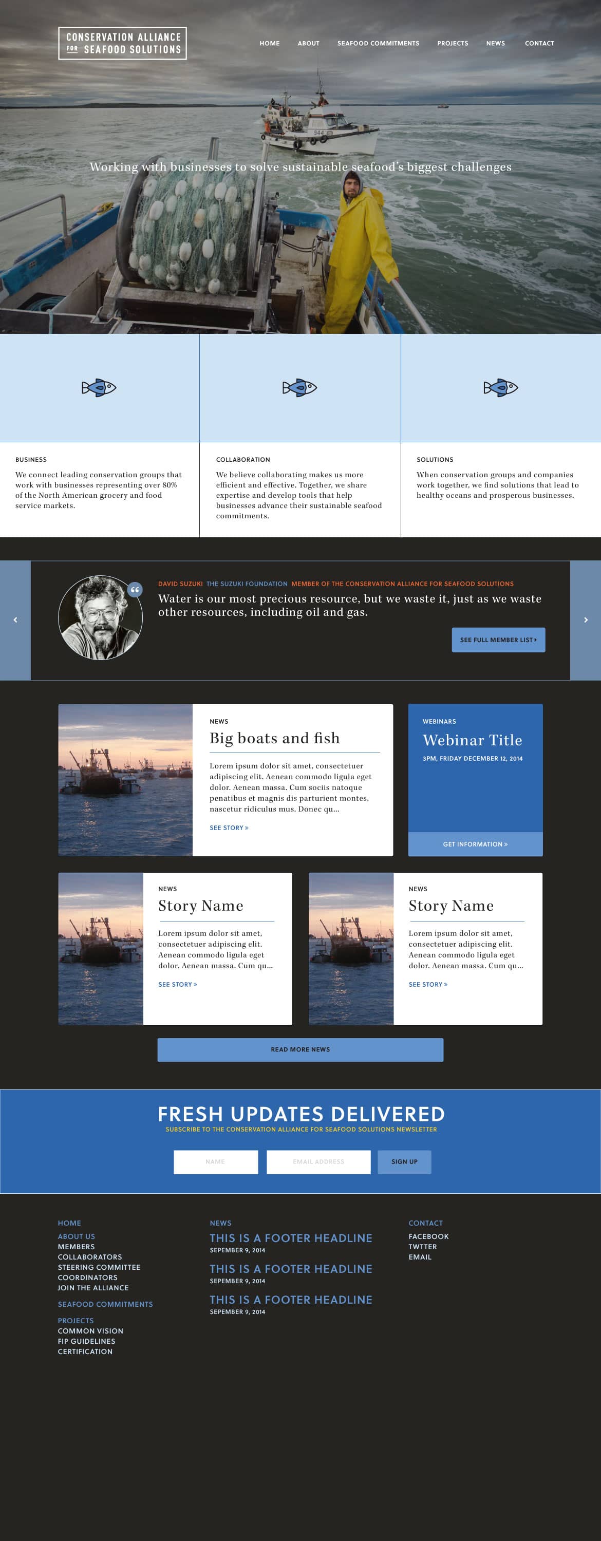 Home page mockup · solutionsforseafood.org