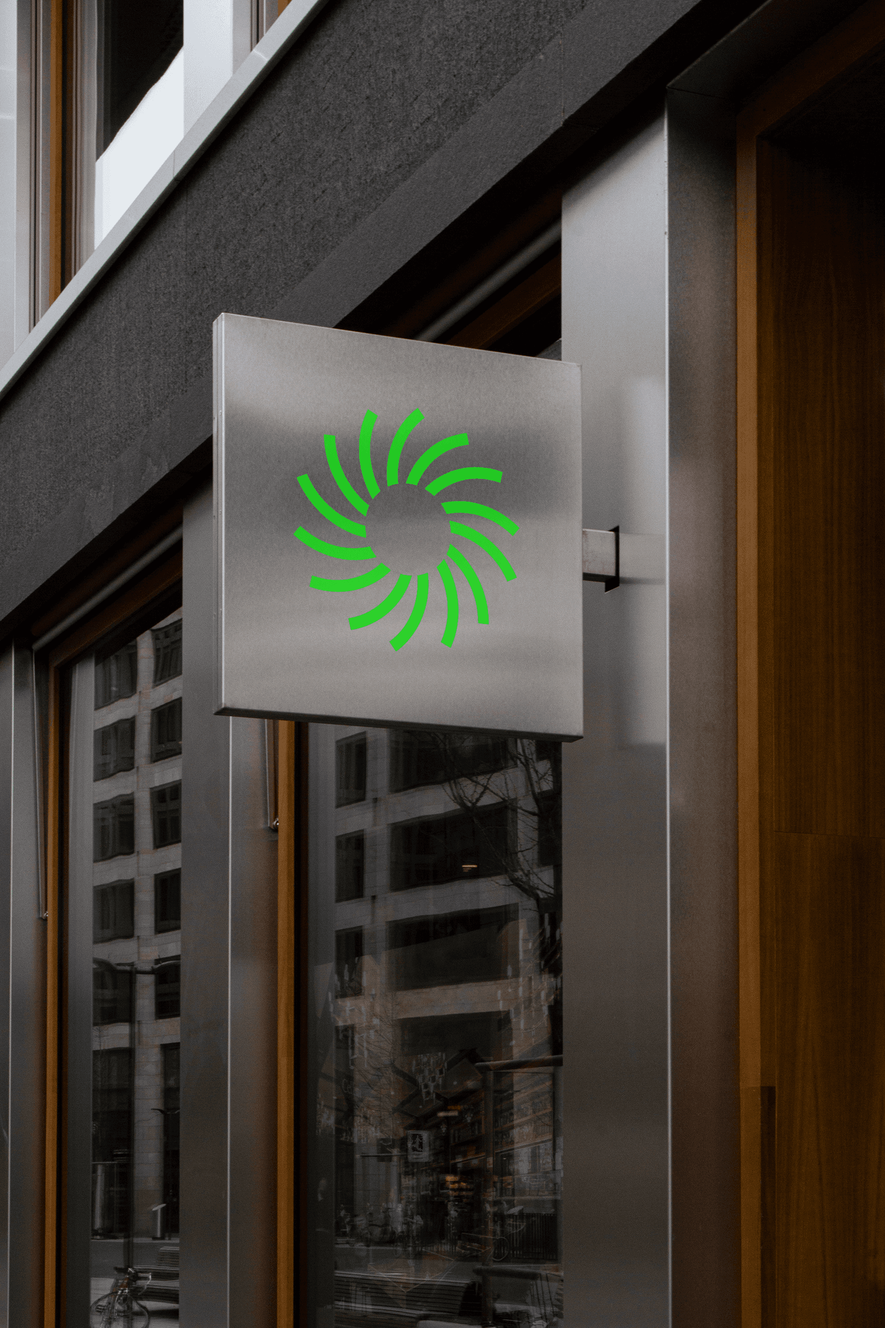 SNC gallery sign · in-situ mockup