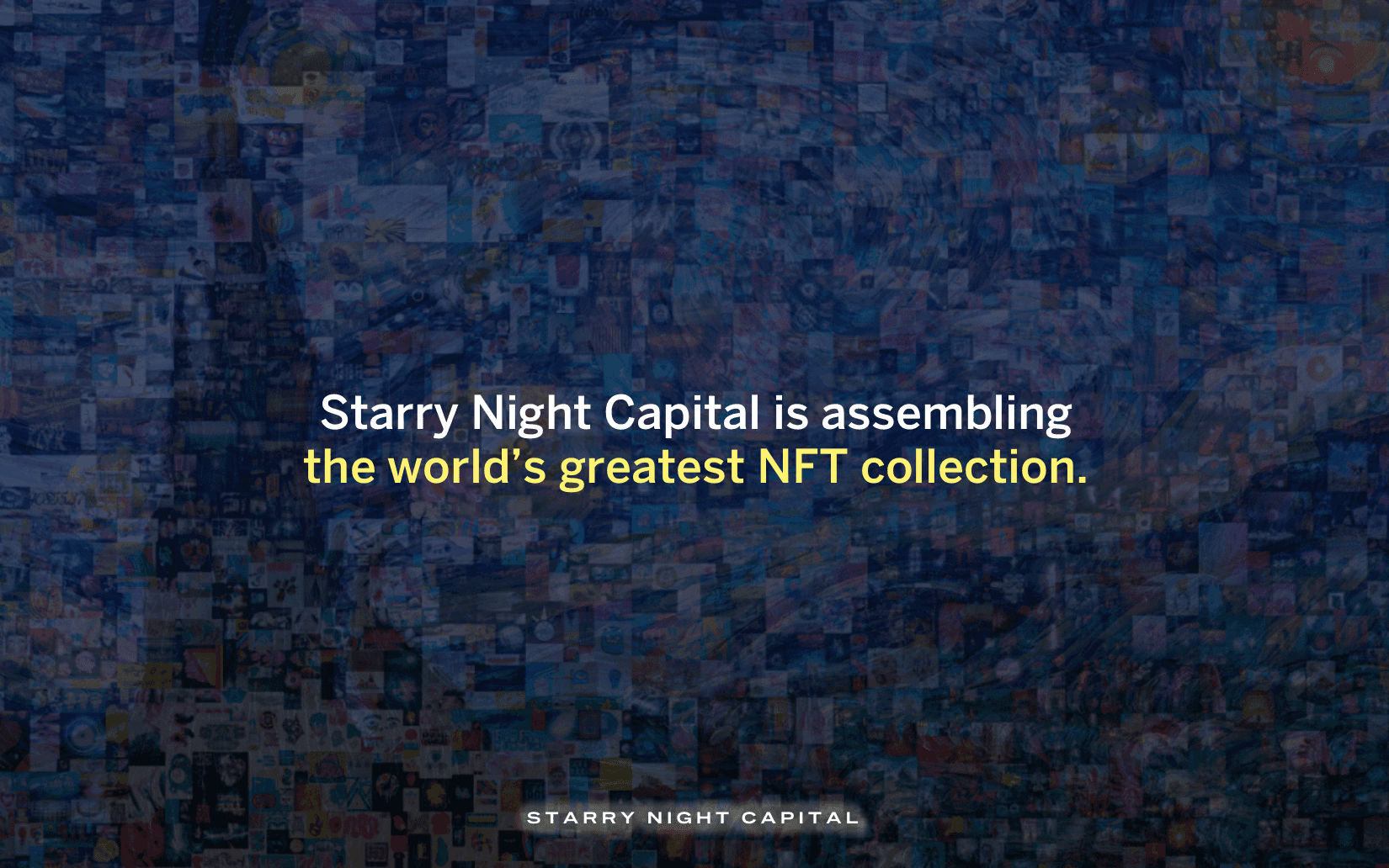 Assembling the world's greatest NFT collection · Starry Night mosaic