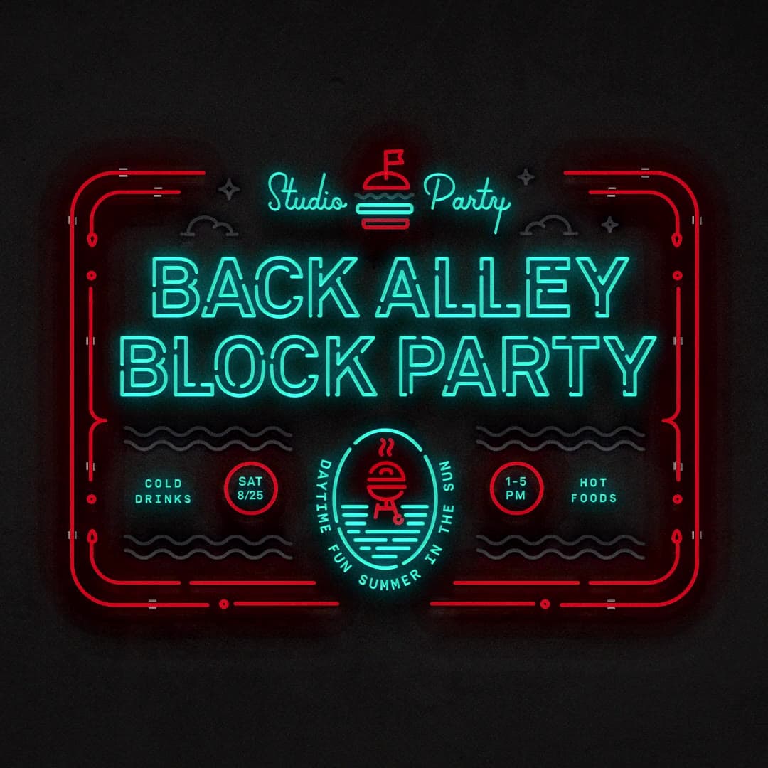 Back Alley Block Party poster, set in the merged Workhorse identity.