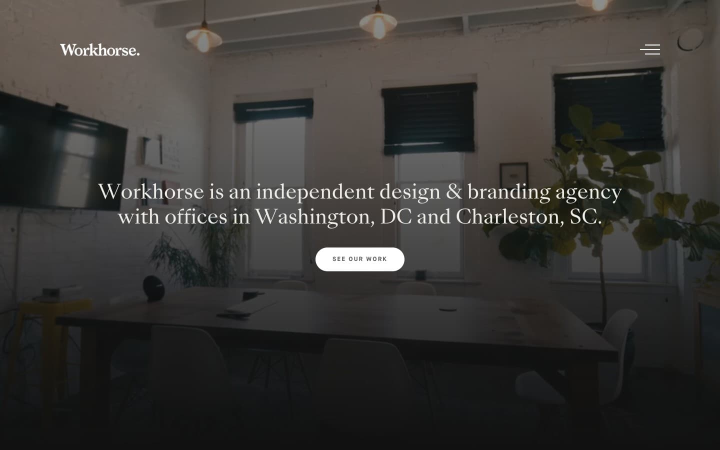 wrkhrs.co · 2024. The Office of Culture & Commerce era, dark room with a video hero.