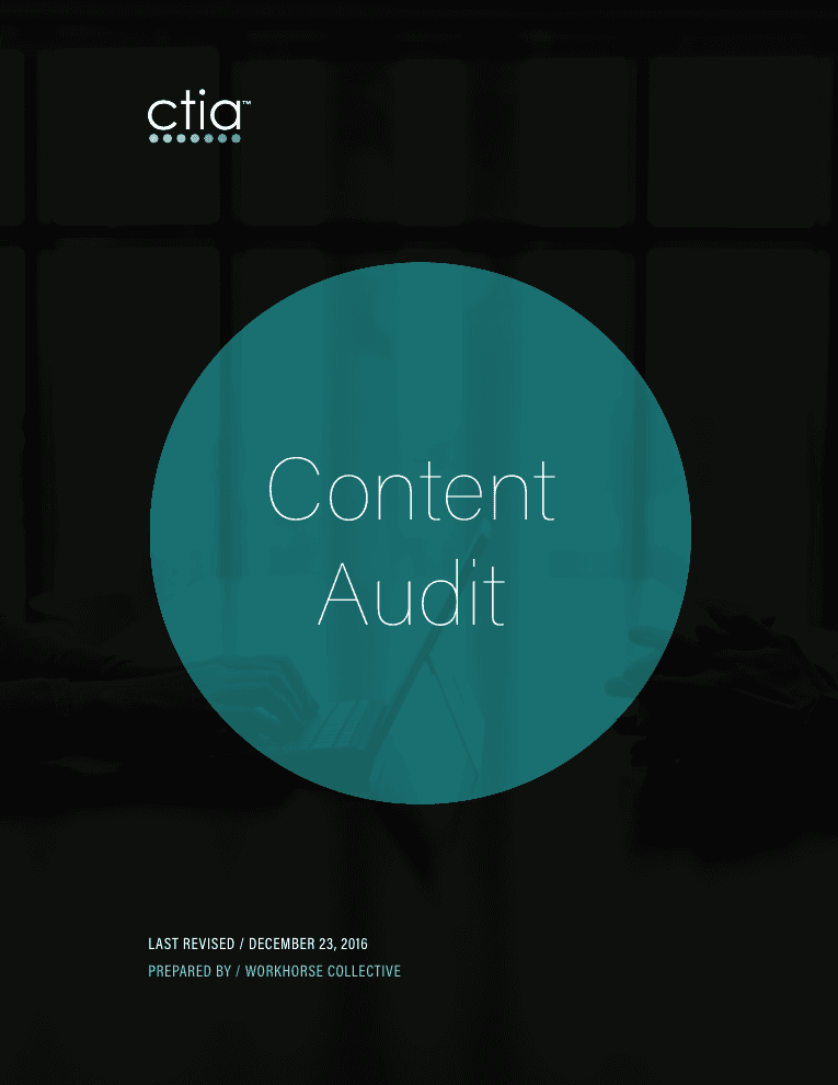 Cover of the content audit report
