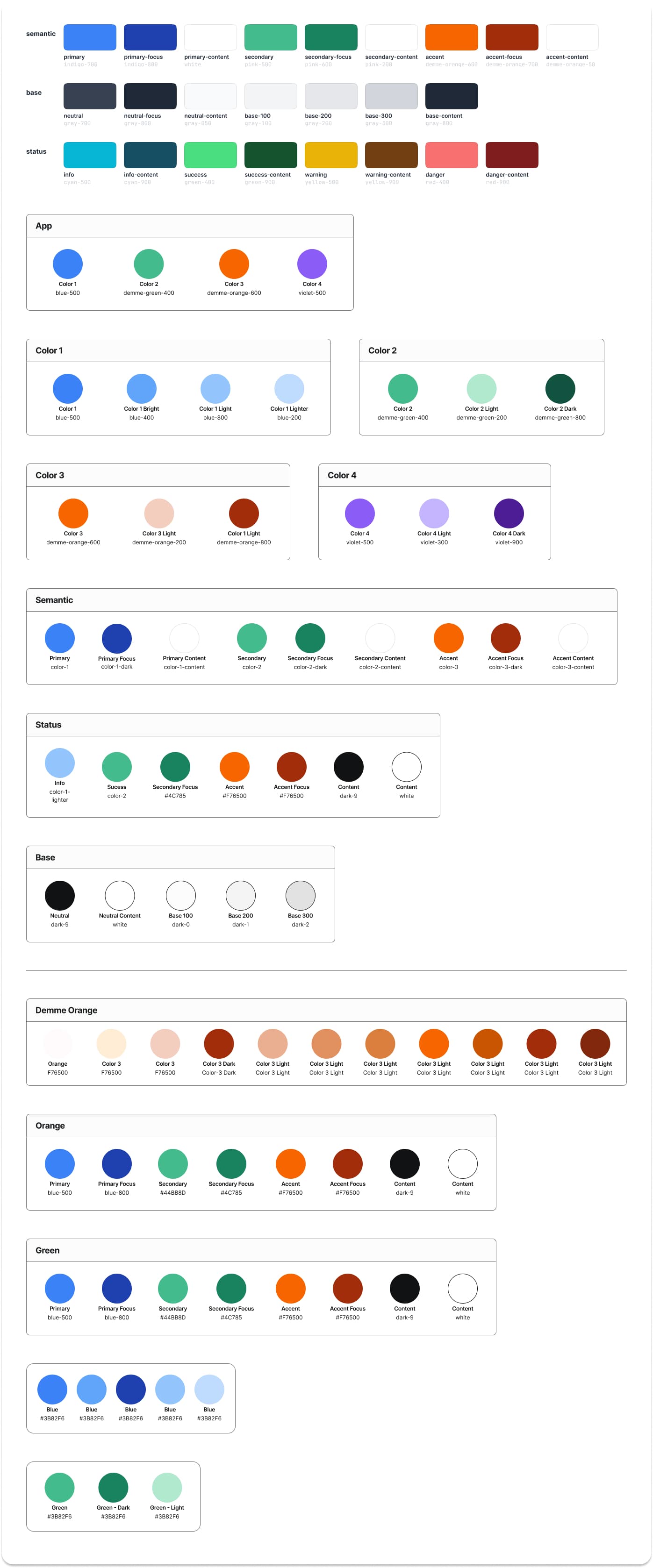 Demme Learning color system sheet