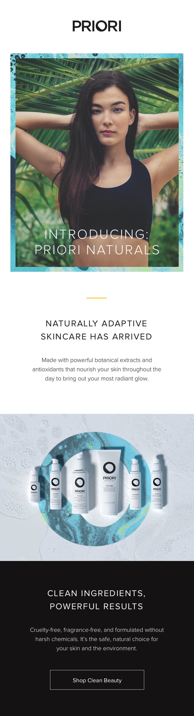 Priori Naturals launch email