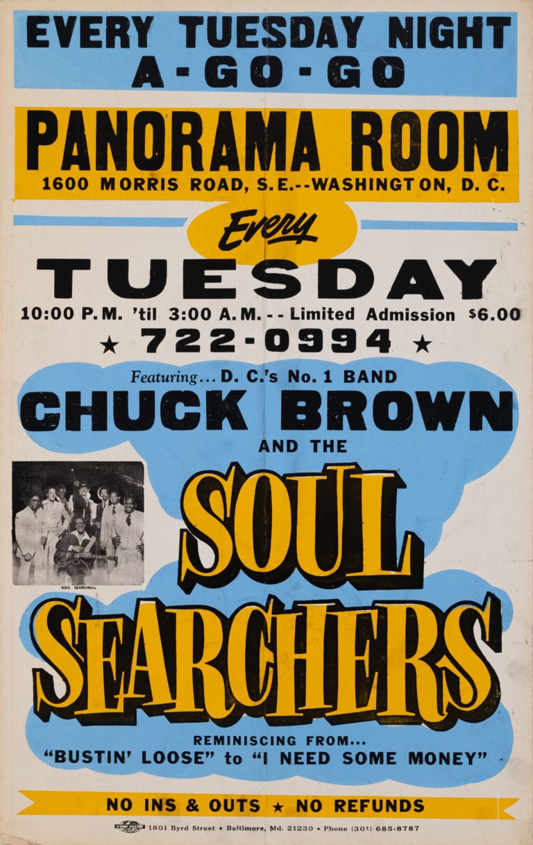 A Panorama Room handbill for Chuck Brown and the Soul Searchers