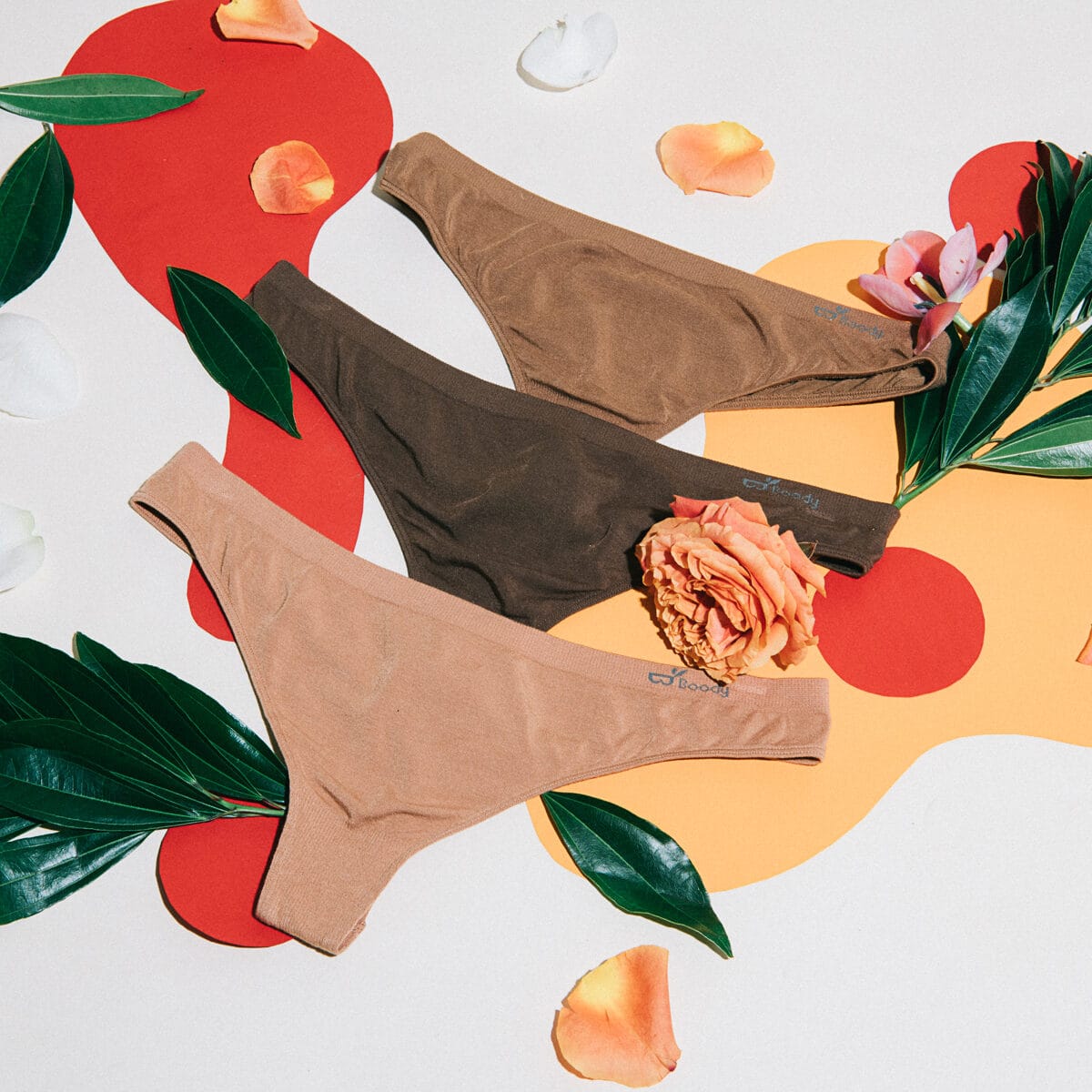 Naturally You post: briefs in the new shades laid out with rose petals