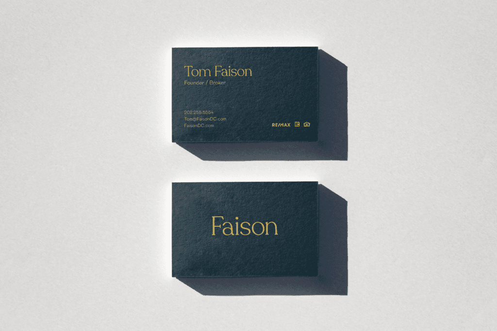 Business cards, Forest stock with gold ink