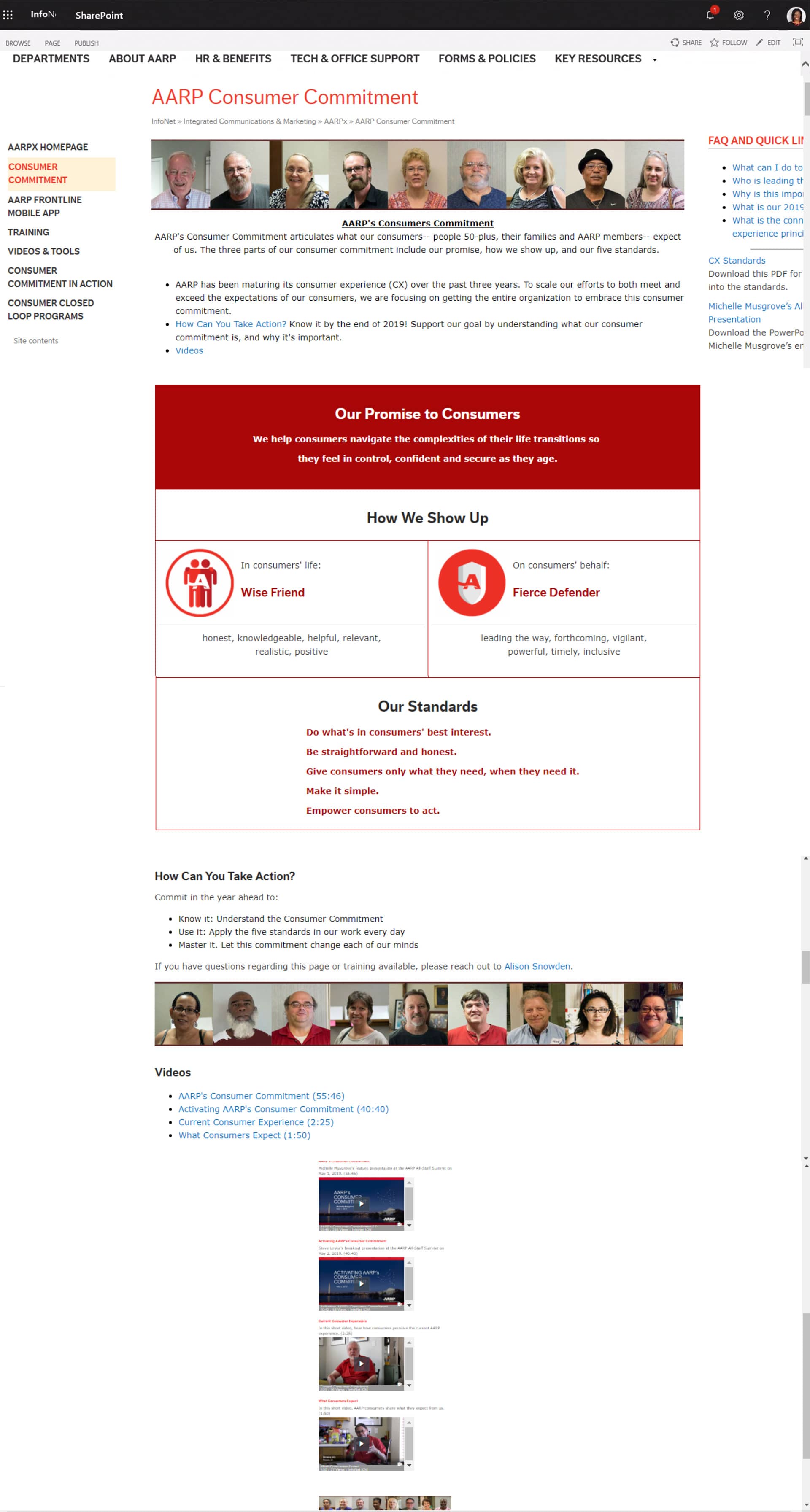 Consumer Commitment page