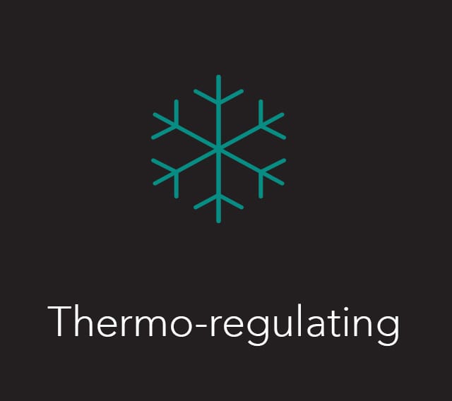 Feature card: Thermo-regulating