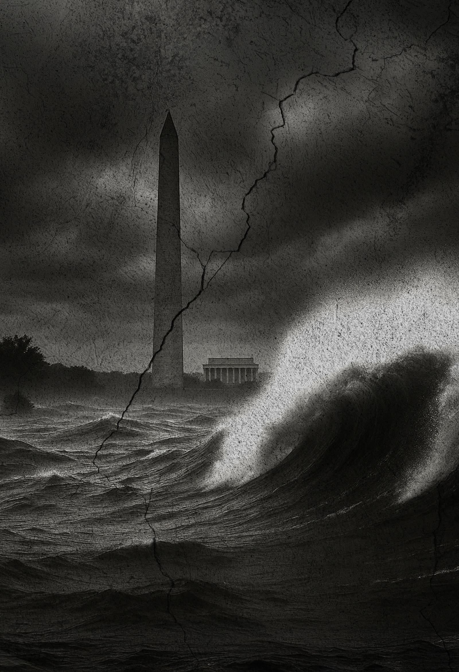 Study: the Washington Monument in a storm surge under lightning