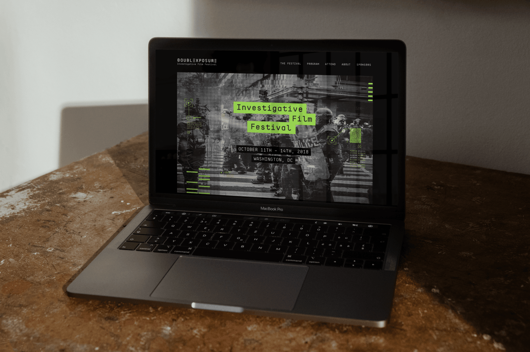 The festival website open on a laptop