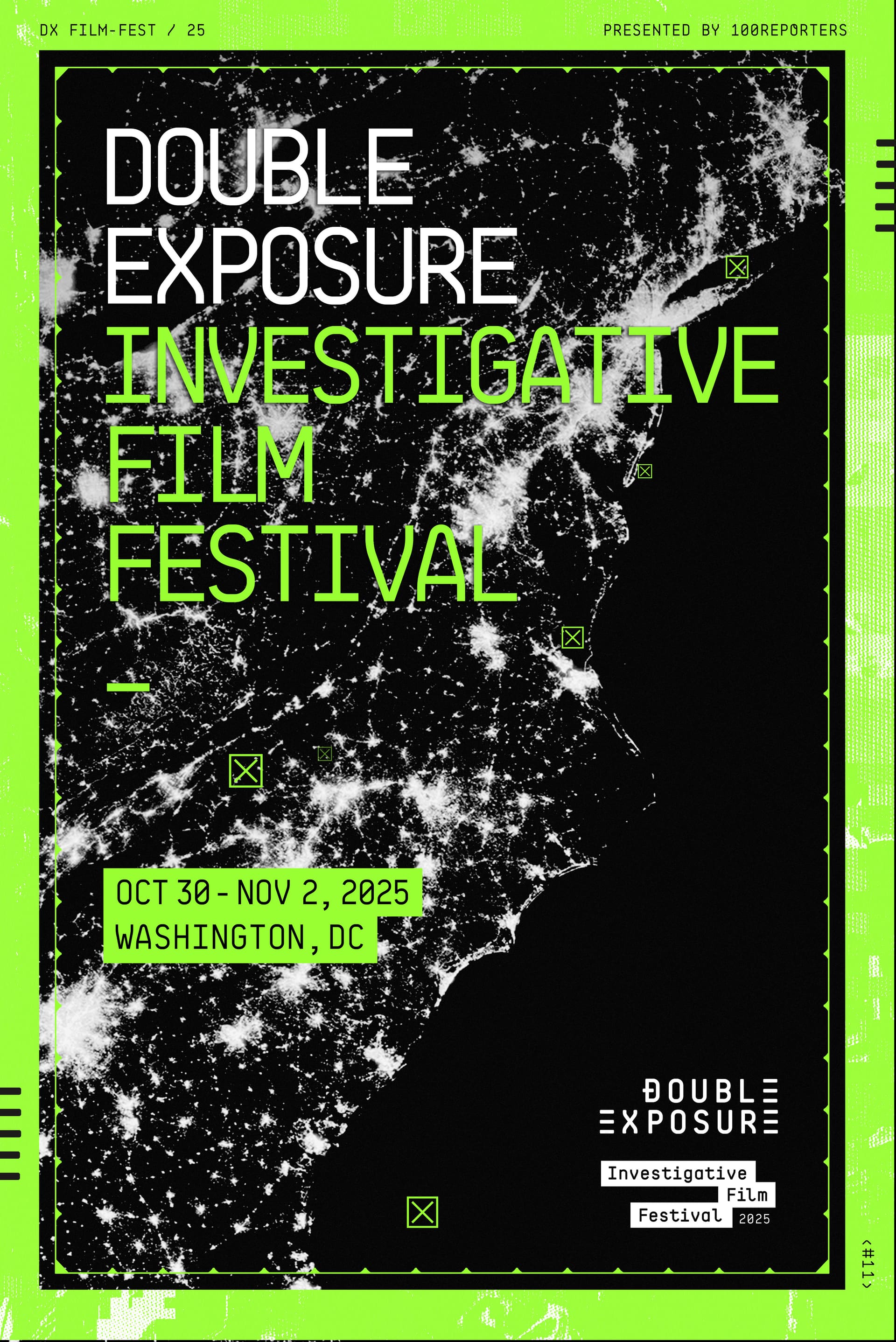DX 2025 Style Guide. BB Roller Mono typography, electric green color system, satellite imagery, and brand elements.