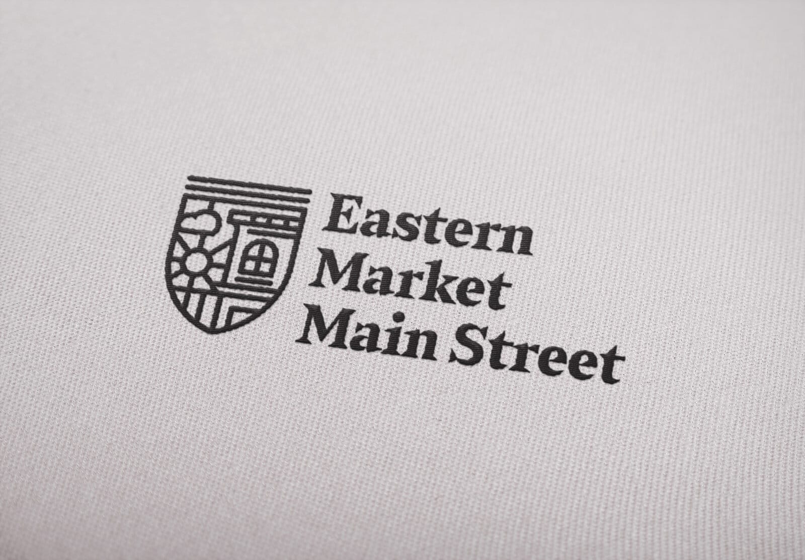 Medallion mark embroidered on fabric