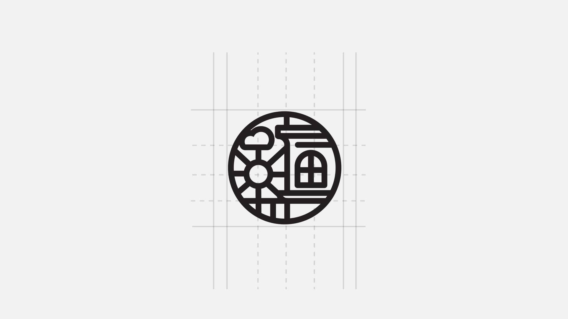 Medallion mark · construction grid