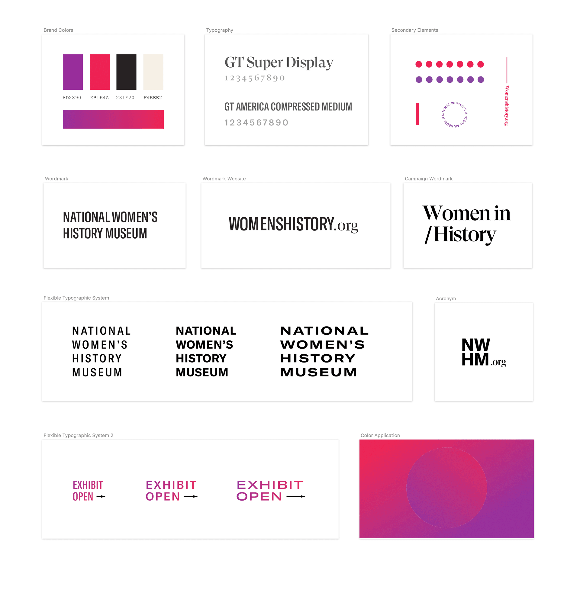 The social visual system: palette, type, wordmarks and graphic elements