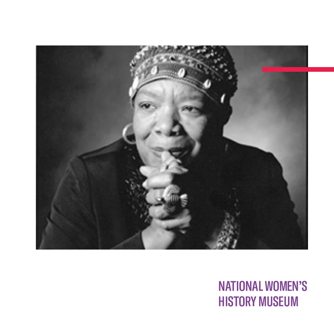 Social post for Women’s History Month: a portrait of Maya Angelou