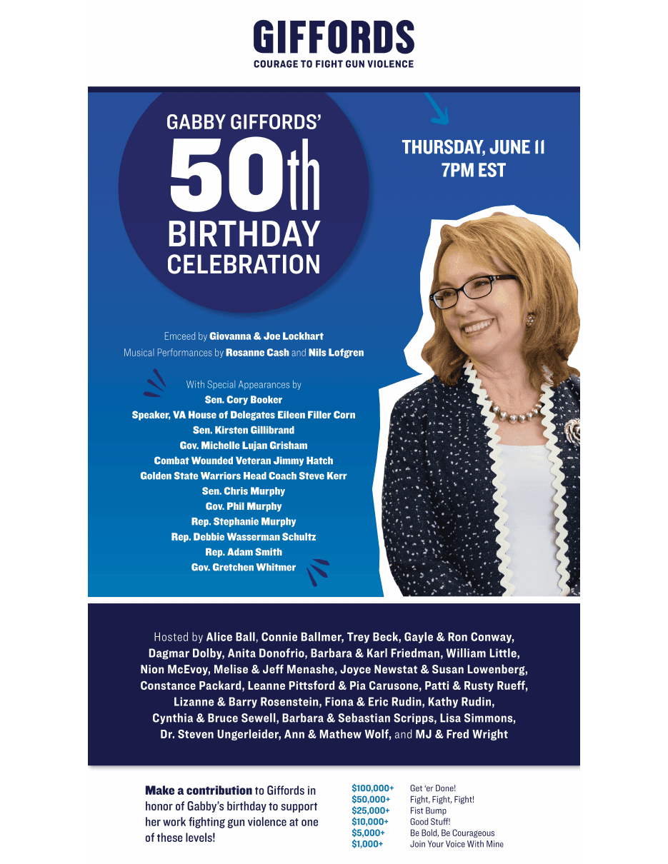 Gabby 50th Birthday email invitation · June 2020