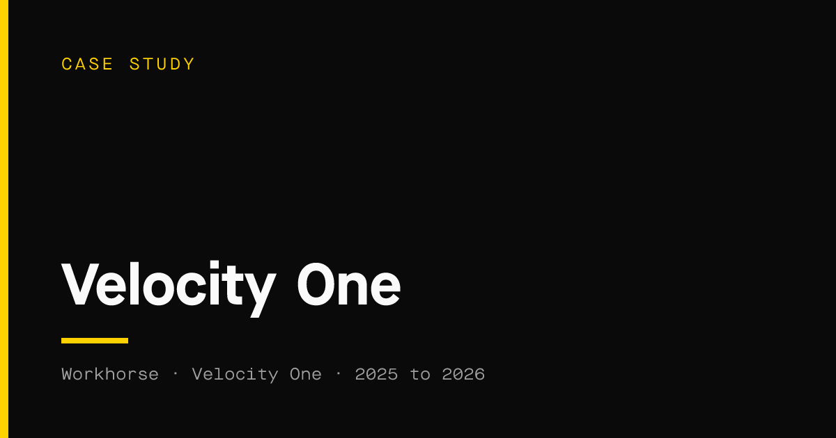 Velocity One. Case study by Workhorse