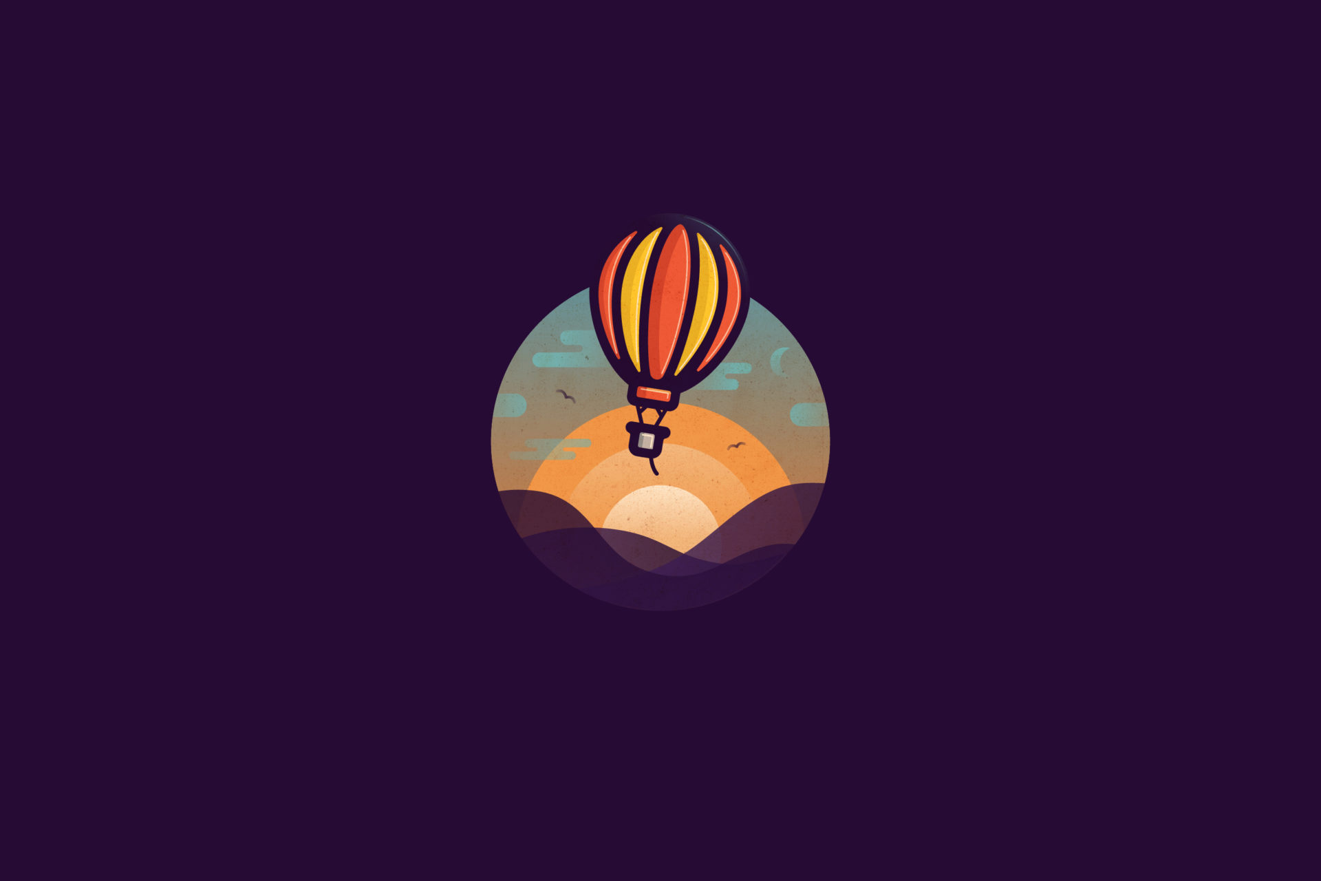 A desktop wallpaper of a hot air balloon ride