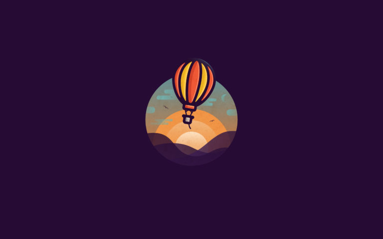 A desktop wallpaper of a hot air balloon ride